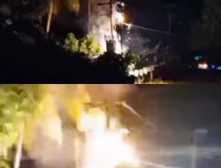 Travo Listrik di Gunung Labuhan Terbakar, Warga Sempat Panik